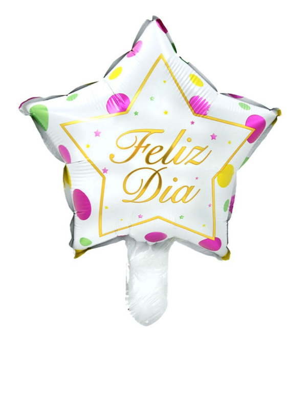 Globo Metálico 10´ Feliz Dia Estrella Doble 50 Unidades
