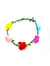 Cintillo Floreado Goma Eva Led 12 Unidades