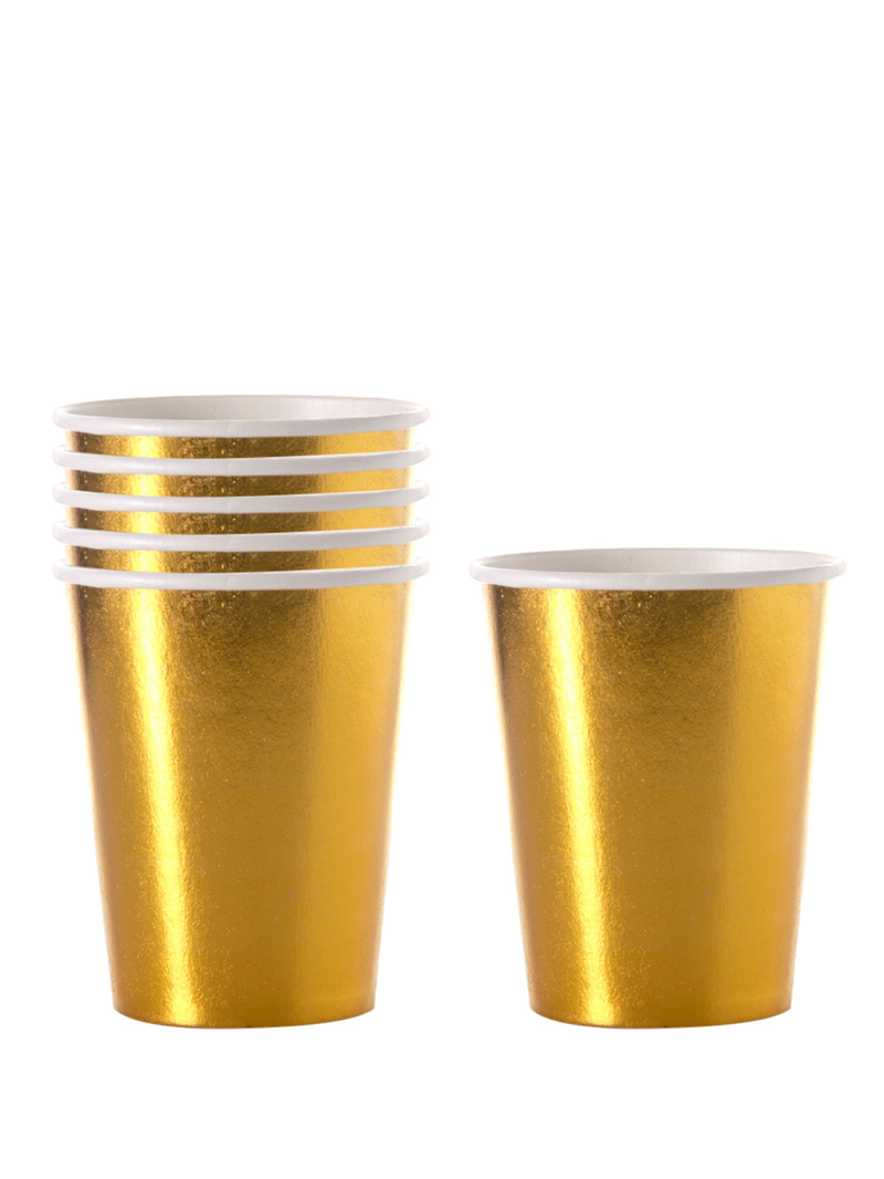 Vaso Carton 7 Oz Metalic 6 Unidades