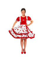 Vestido Huasa Chinita Floreado Rojo/Blanco 1pcs