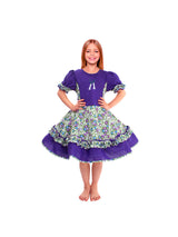Vestido Huasa Chinita Floreado Lila 1 Unidad