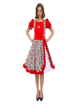 Vestido Huasa Chinita Floreado Rojo 1 Unidad
