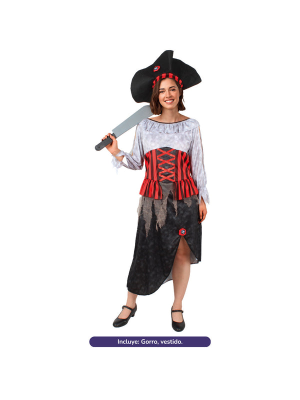 Disfraz Halloween La Pirata Zombie 1pcs (Niño/Adulto)