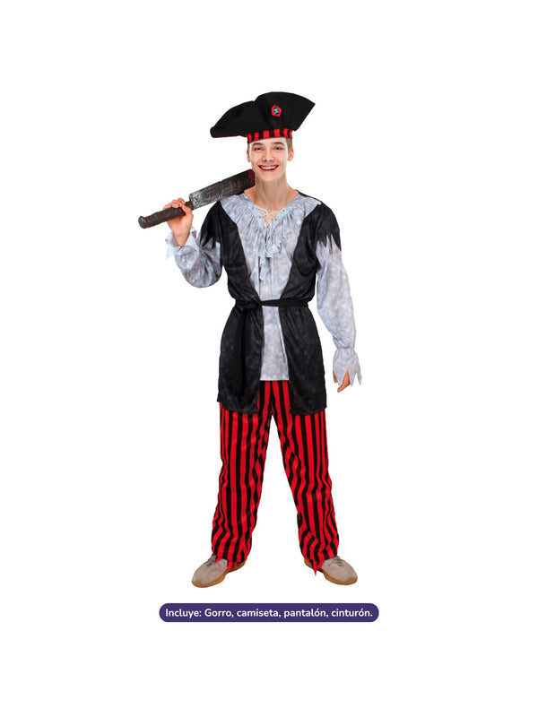 Disfraz Halloween Pirata Zombie 1pcs (Niño/Adulto)