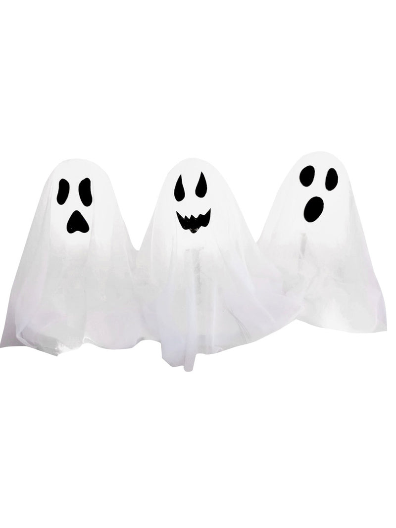 Adorno Halloween Estaca 3 Fantasmas LED 30cm 1pcs