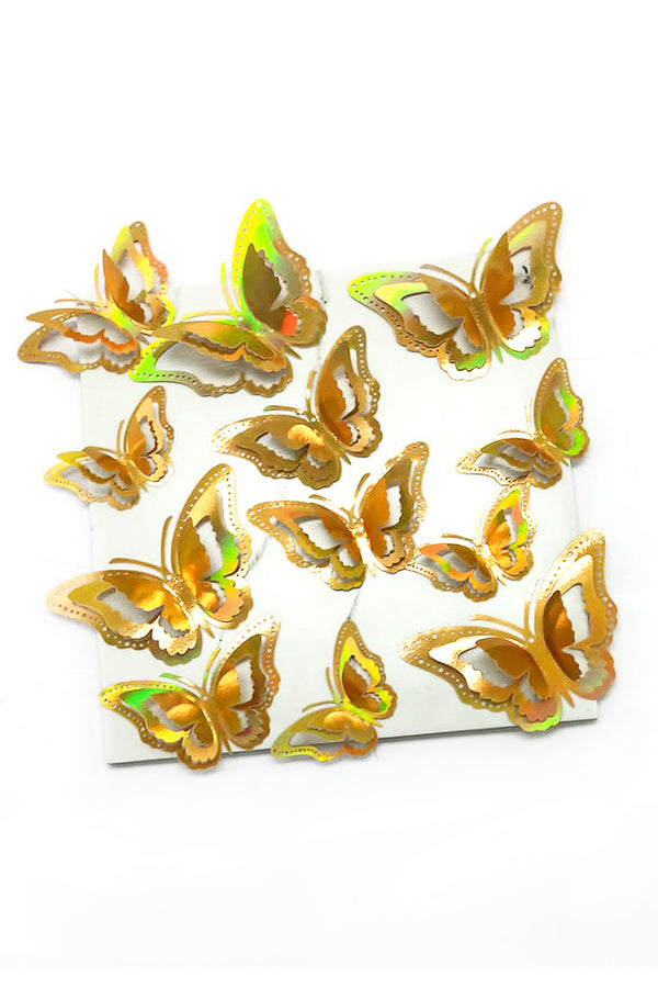 Deco Mariposa Golden Nacarado 12pcs
