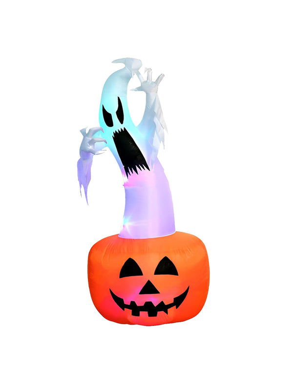 Adorno Inflable Halloween Calabaza Fantasma Led 180 Cm 1 Unidad