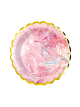 Plato Carton 7 Marmoleado 6 Unidades