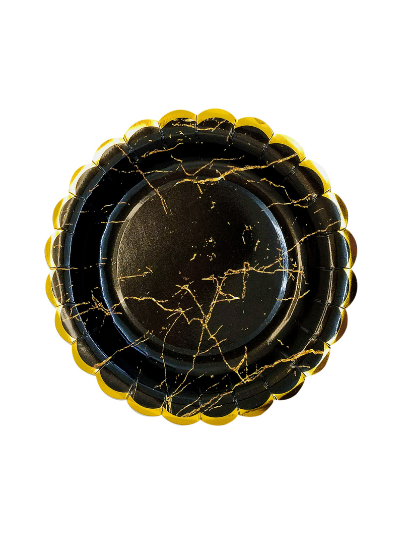 Plato Carton 7 Marmoleado 6 Unidades