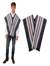 Set Poncho + Cintillo Artesano  Negro X 1 Unidad