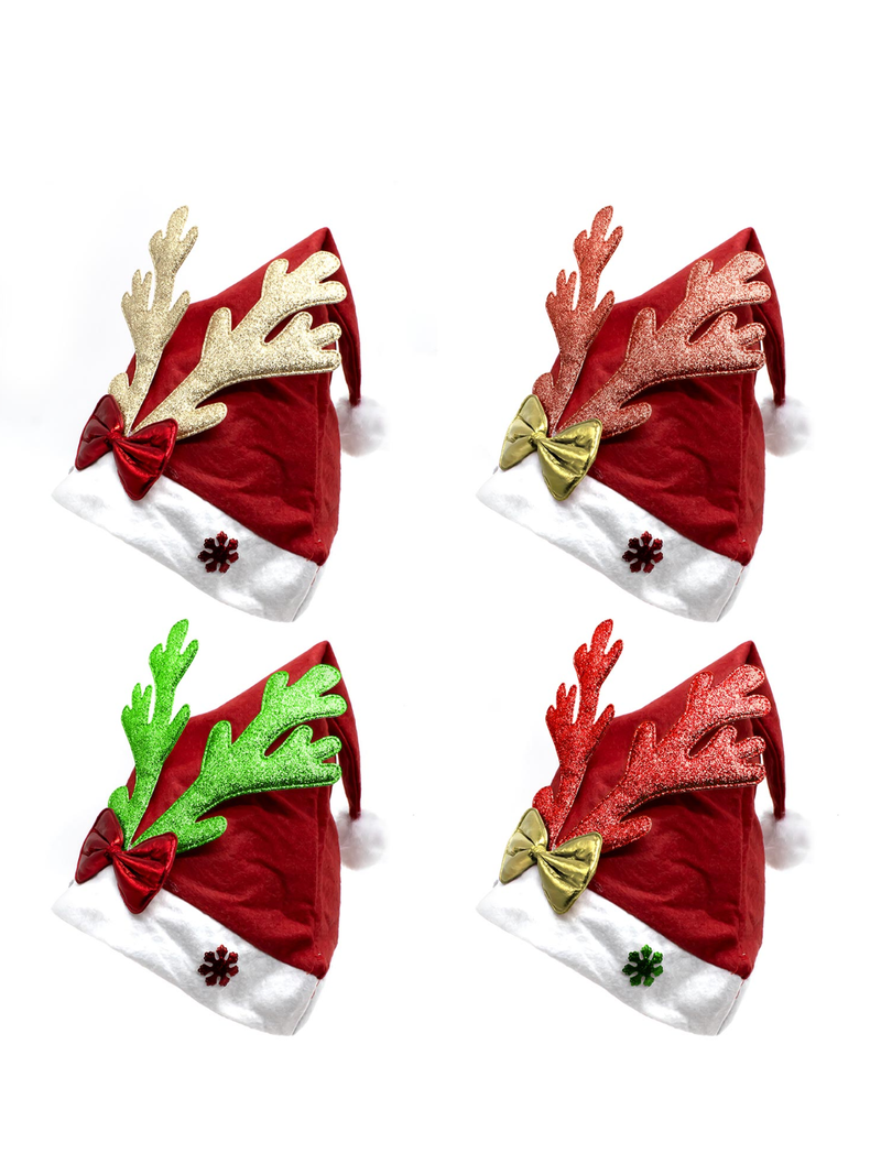 Gorro Pascuero Reno Glitter 12 Unidades