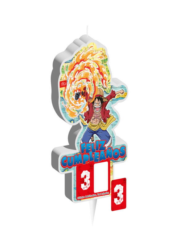 Vela 2 D Adesivo One Piece X 1 Unidad