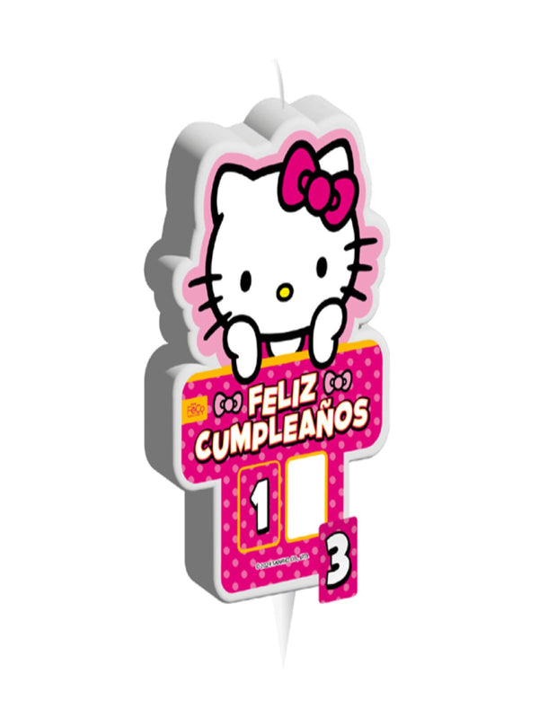 Vela 2D Adesivo Hello Kitty X 1 Unidad