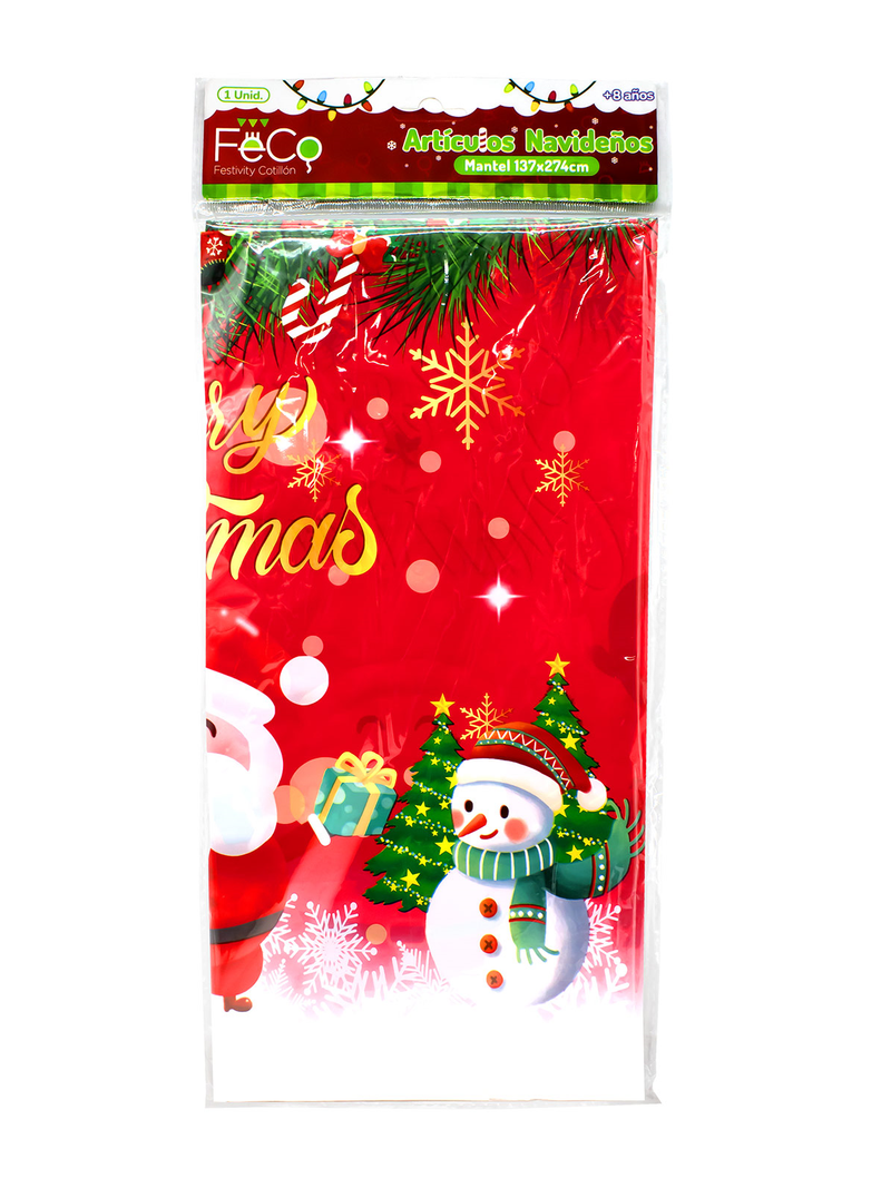Mantel Plastico 137 x 274 Cm Navidad Pascuero 1 Unidad
