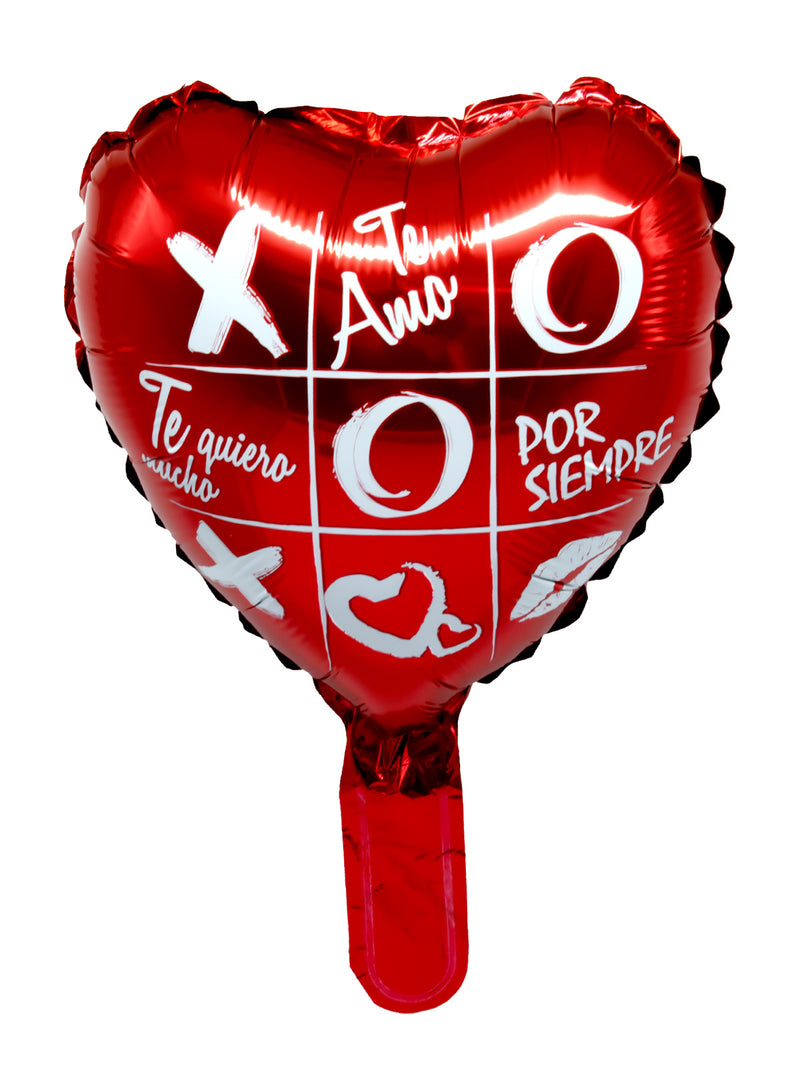 Globo Metálico 10´ Corazón Te Amo Tictactoe 50 Unidades