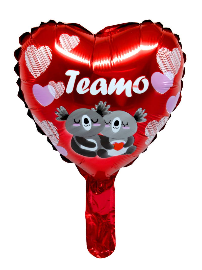 Globo Metálico 10´ Corazón Te Amo Koalas 50 Unidades