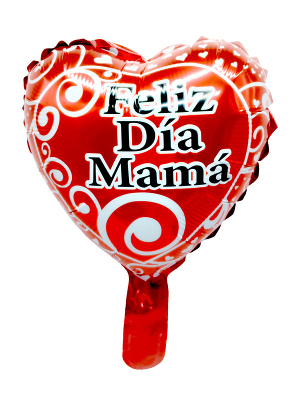 Globo Metalico 10 Feliz Dia Mama X 50 Unidades