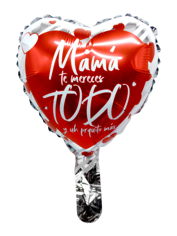 Globo Metalico 10 Mama Te Mereces X 50 Unidades