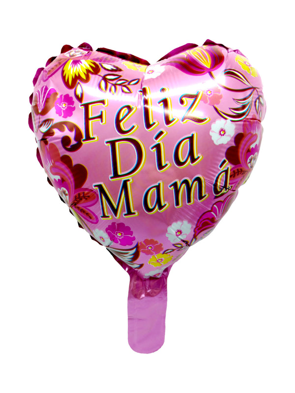 Globo Metalico 10 Feliz dia Mama x 50 Unidad