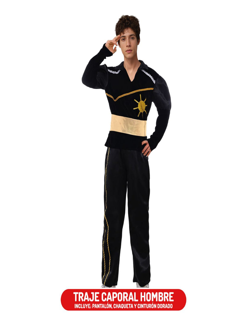 Traje Caporal Hombre  Negro