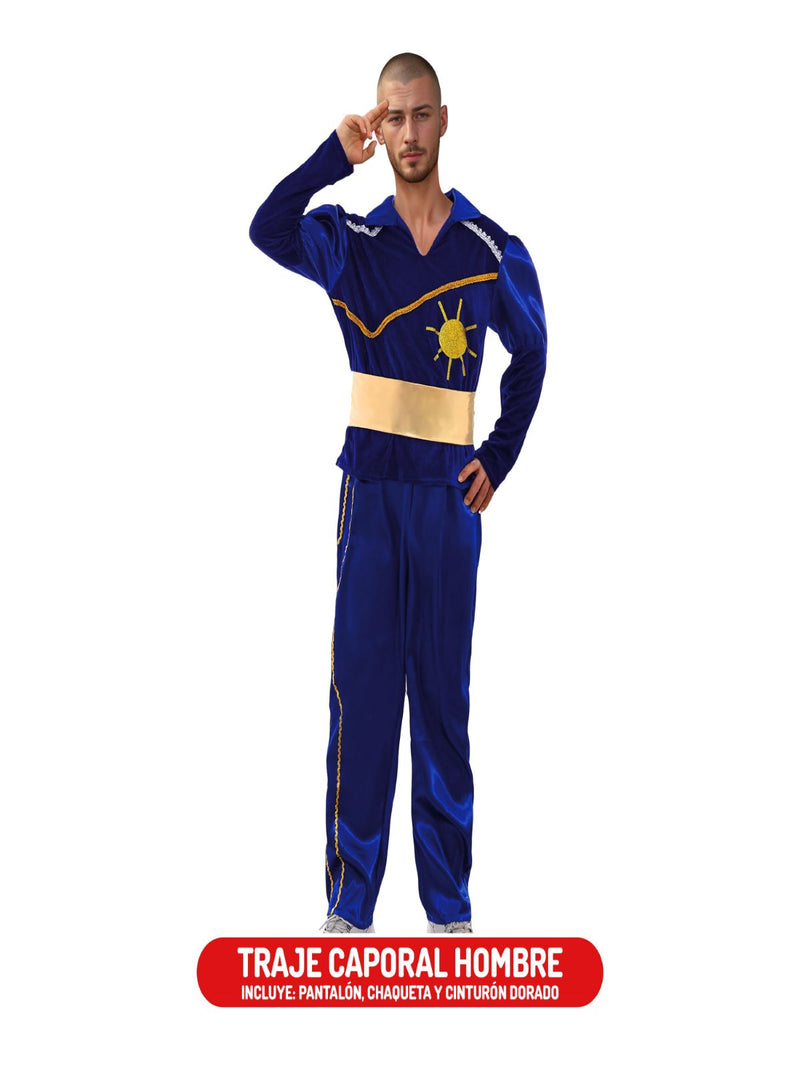 Traje Caporal Hombre  Azul