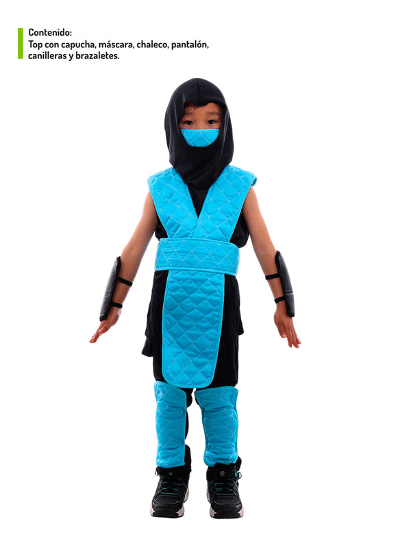 Traje Infantil Ninja Celeste