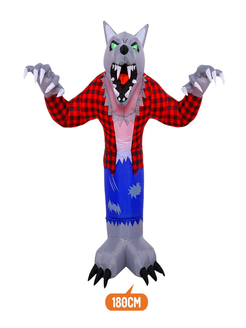 Deco Hombre Lobo Inflable Led 180 Cm