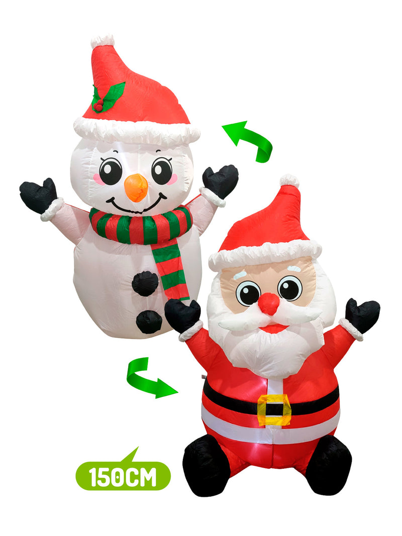 Deco Santa/Frosty Doble Inflable Led 150Cm