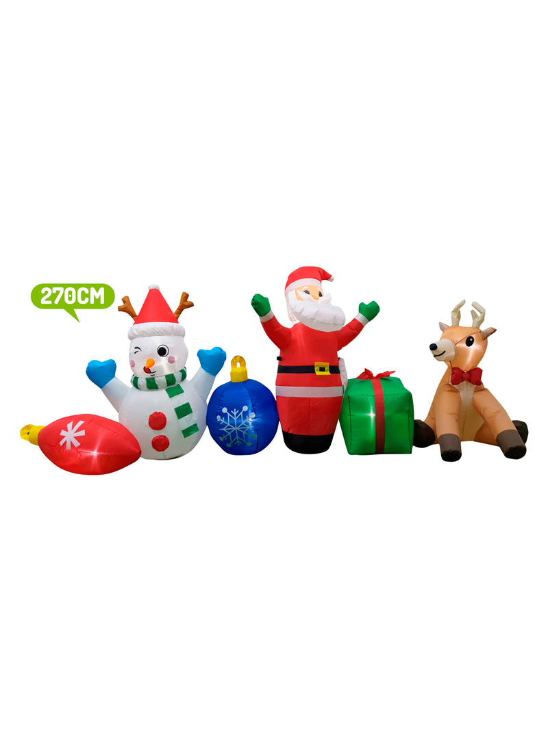 Deco Frosty/Santa/Reno Inflable Led 270Cm