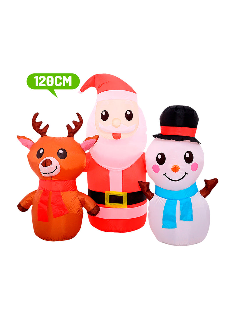 Deco Navidad Triple Inflable Led 120Cm