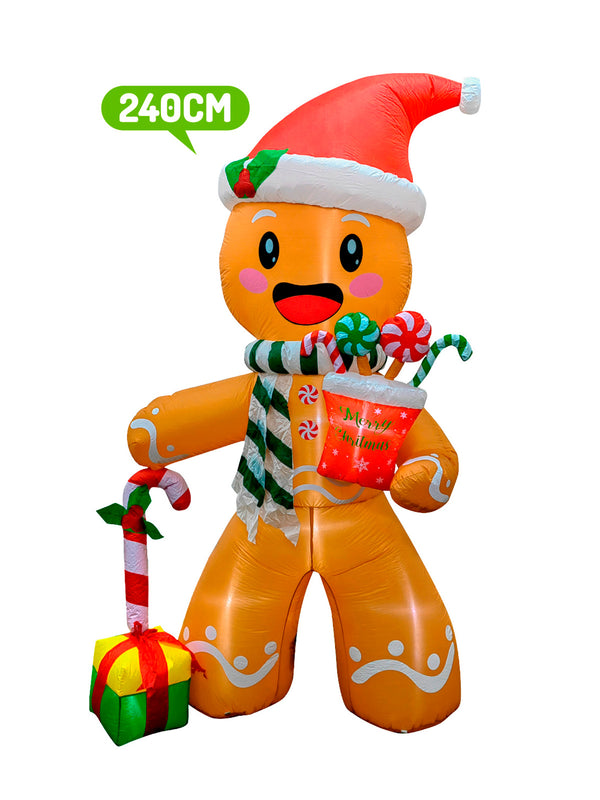 Deco Galleta Navidad Inflable Led 240Cm