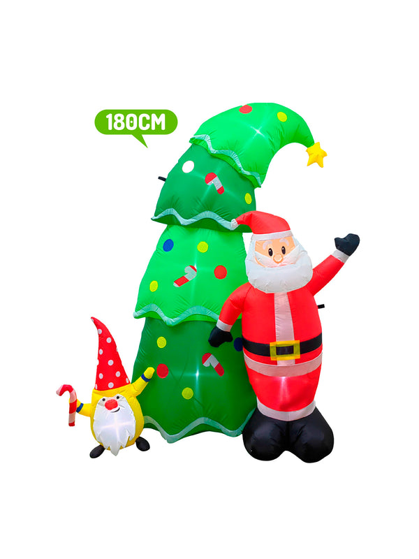 Deco Santa/Arbol Inflable Led 180Cm