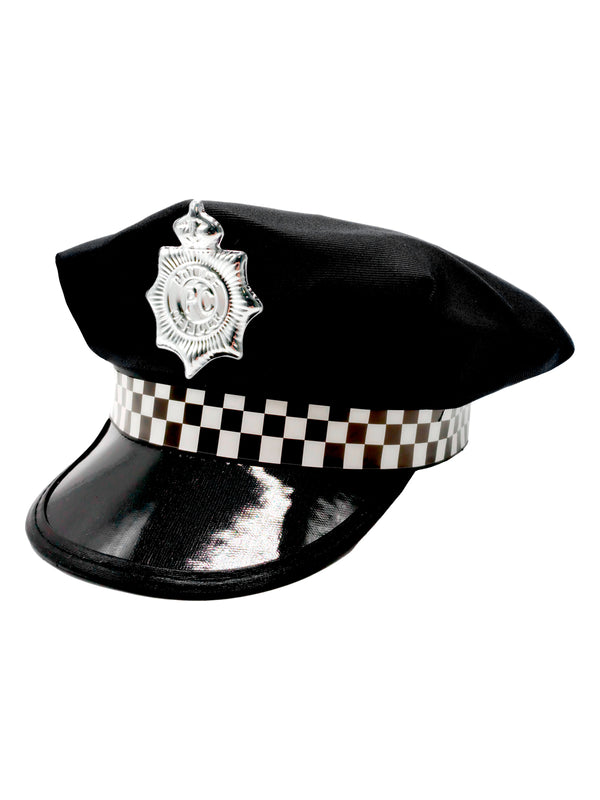 Sombrero Adulto Policia Negro X 1 Unidad