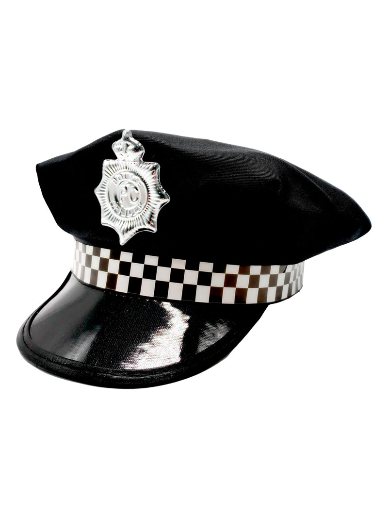 Sombrero Adulto Policia Negro X 1 Unidad