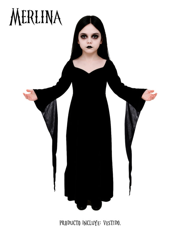 Traje Infantil Merlina Morticia Addams
