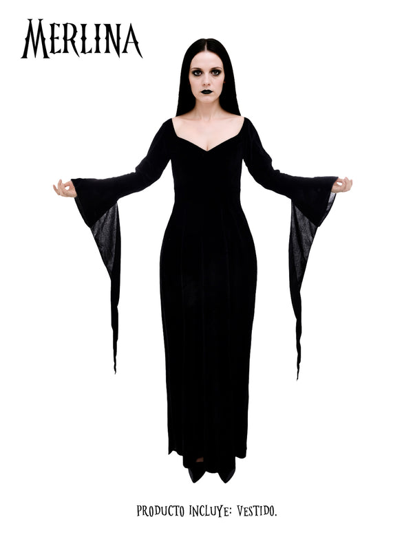 Traje Adulto Merlina Morticia Addams