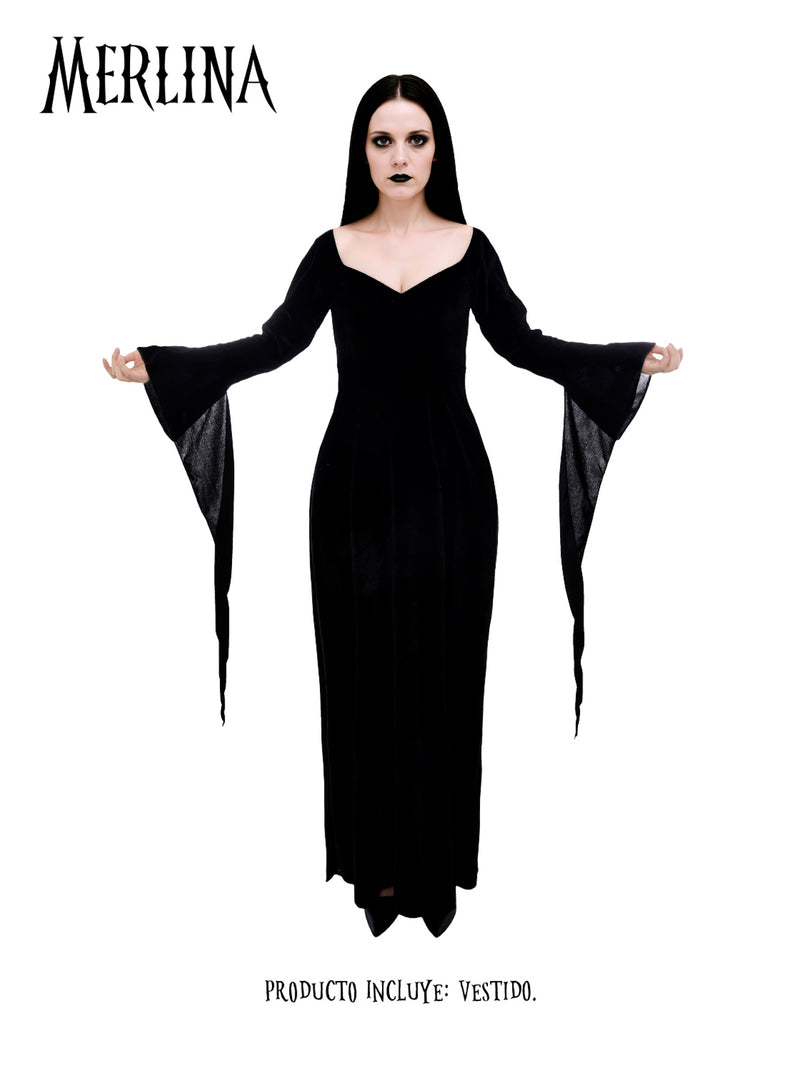 Traje Adulto Merlina Morticia Addams