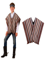Set Poncho + Cintillo Artesano  Cafe X 1 Unidad