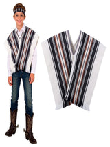 Set Poncho + Cintillo Artesano  Blanco X 1 Unidad