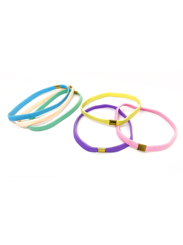 Cintillo Elastico Pastel Set De 6 Piezas X 1 Unidad