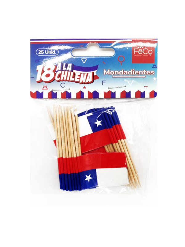 Mondadientes Chile 25 Piezas x 12 Unidades