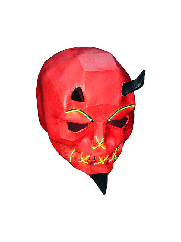 Máscara Halloween Latex LED Diablo 1pcs