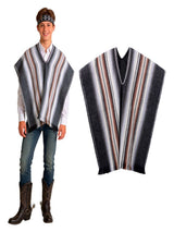Set Poncho + Cintillo Artesano  Negro X 1 Unidad