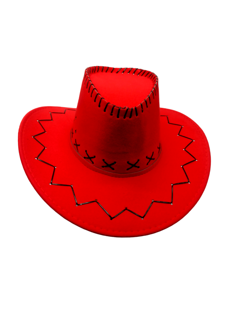 Sombrero Vaquero Rojo 1 Unidad