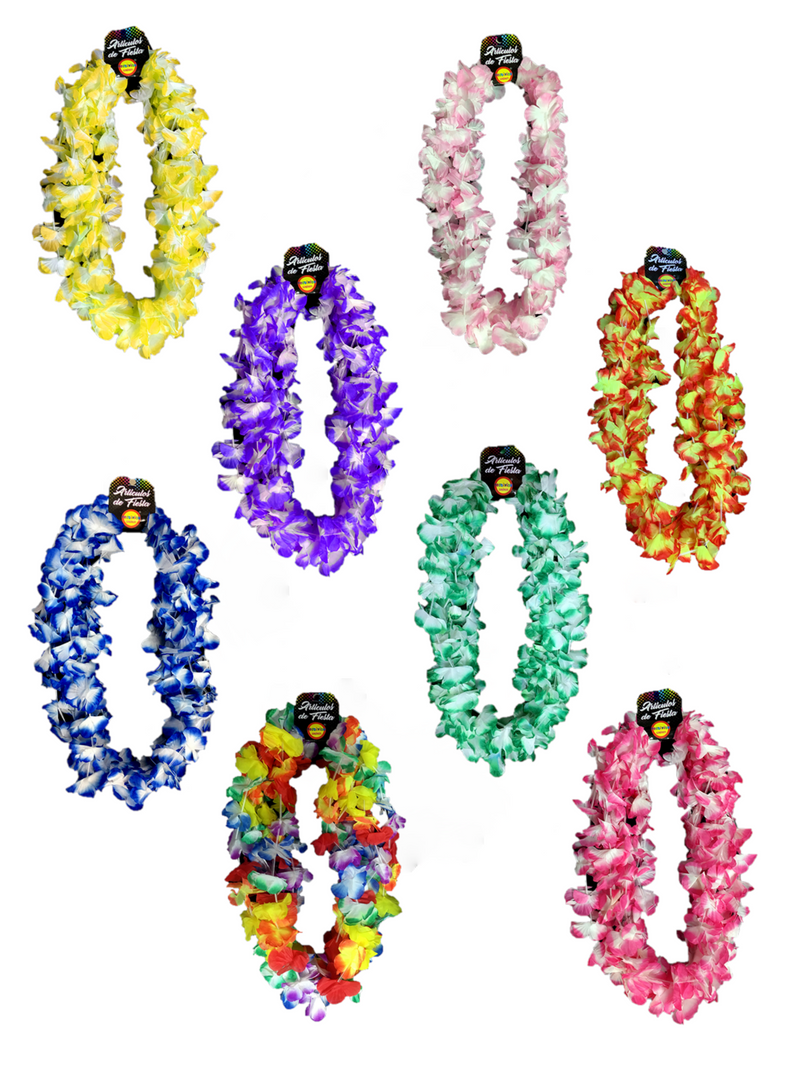 Collar Flor Hawaiano 2 Colores 6 Unidades