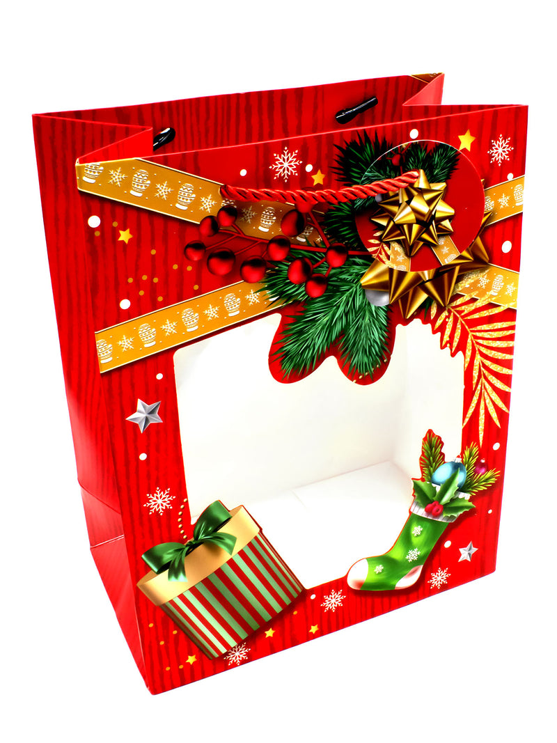 Bolsa de Regalo Navidad Ventana 12 Unidades Diseños Surtidos