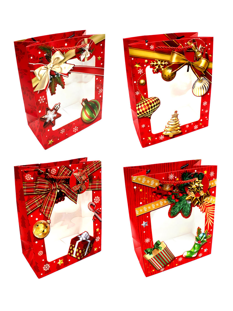 Bolsa de Regalo Navidad Ventana 12 Unidades Diseños Surtidos
