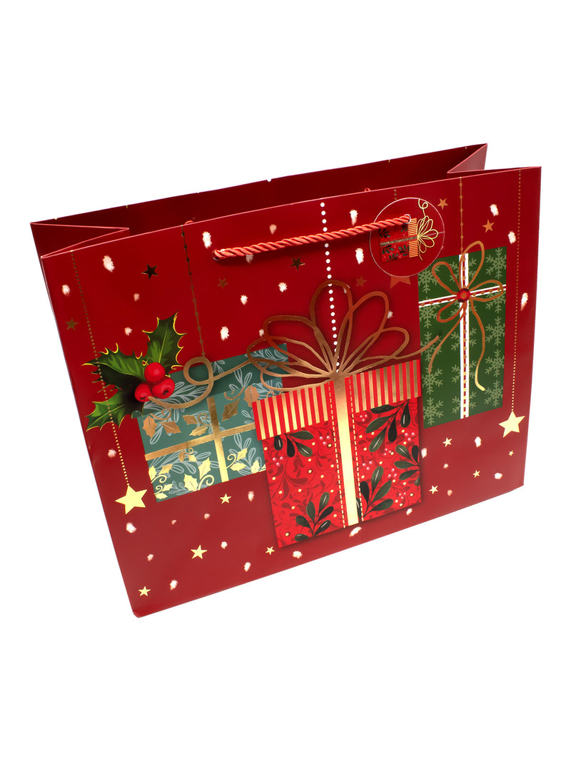 Bolsa de Regalo Navidad Gold 12 Unidades Diseños Surtidos