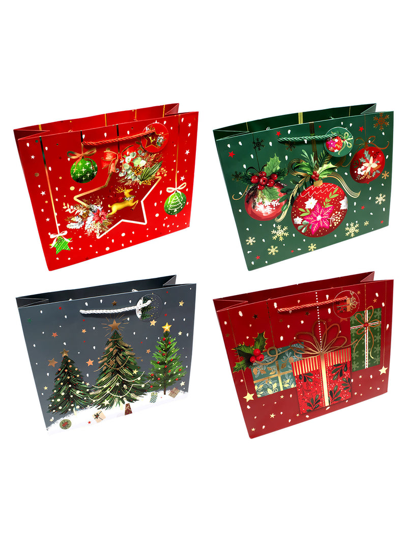 Bolsa de Regalo Navidad Gold 12 Unidades Diseños Surtidos