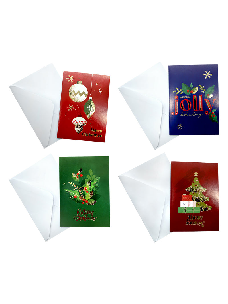 Tarjeta Navideña 9.5 x 13.5 Cm Merry Christmas 12  Piezas